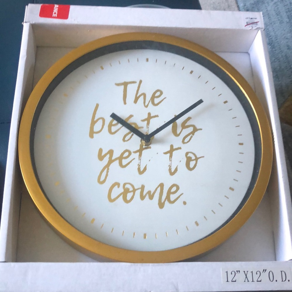 Gold, White & Black Clock
